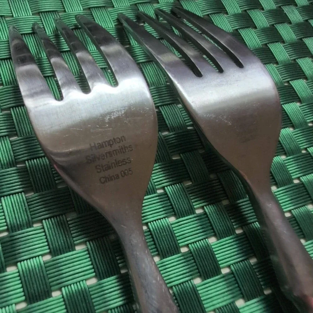 Hampton Silversmiths BISTRO SATIN Salad Forks Set Lot of 4 Stainless 18/0 Vtg